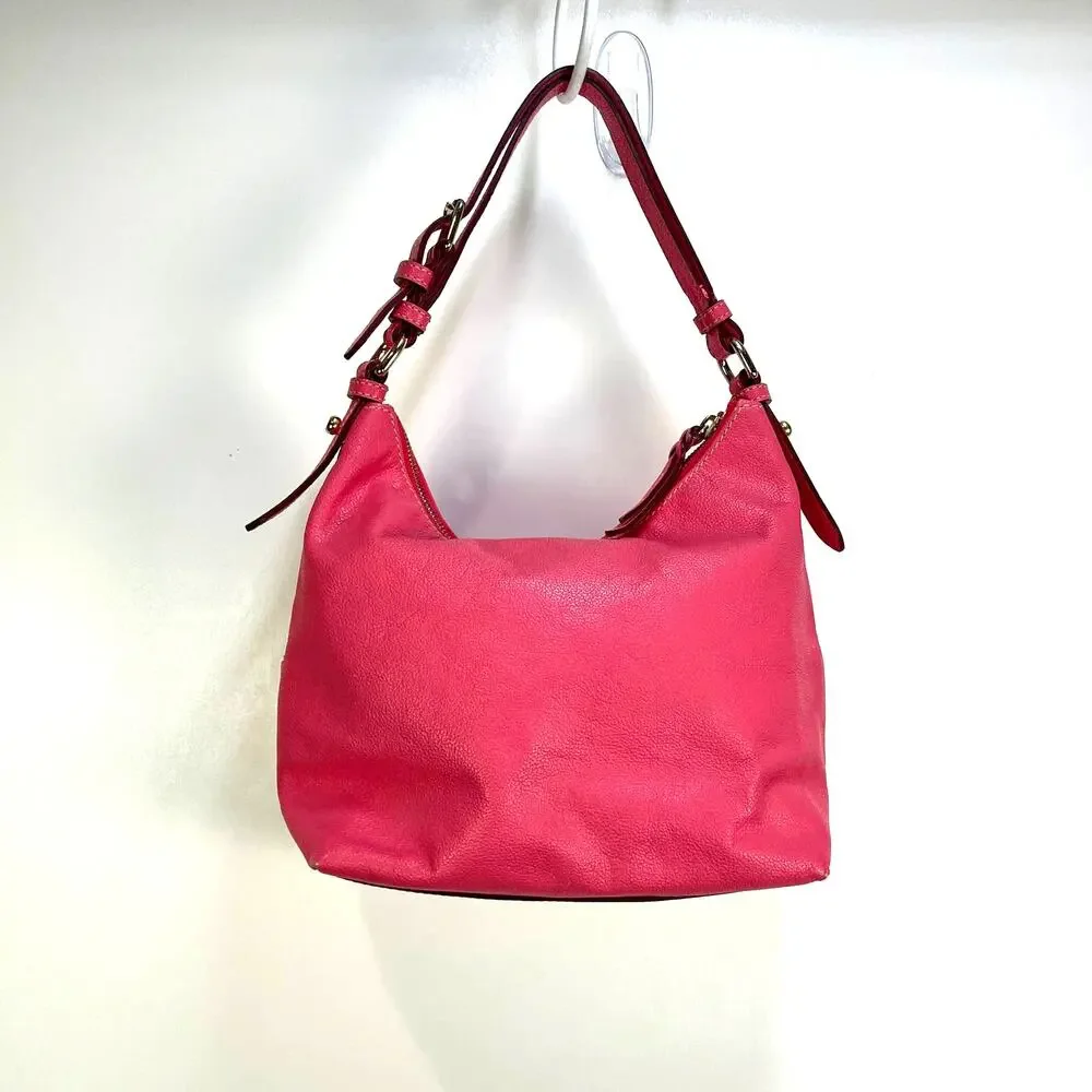 Dooney and Bourke Dillen Zipper Pocket Small Hobo Bag Pink Handbag Purse